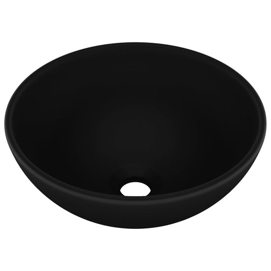 Vidaxl wastafel rond 32,5x14 cm keramiek matzwart