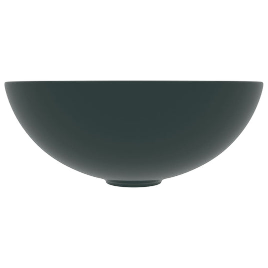 Vidaxl wastafel rond keramiek donkergroen