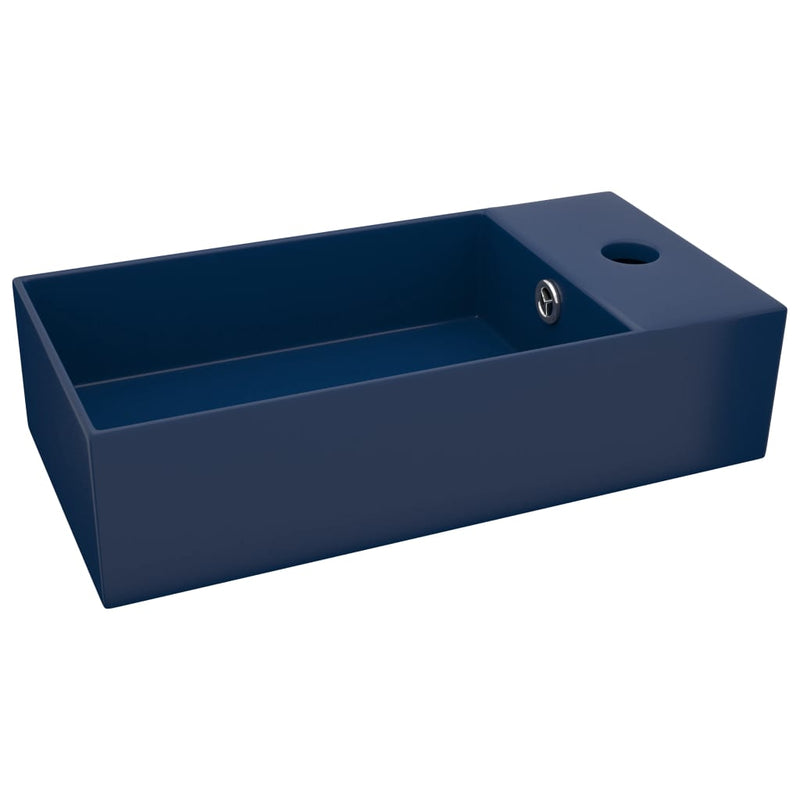 Load image into Gallery viewer, Vidaxl wastafel met overloop keramiek donkerblauw
