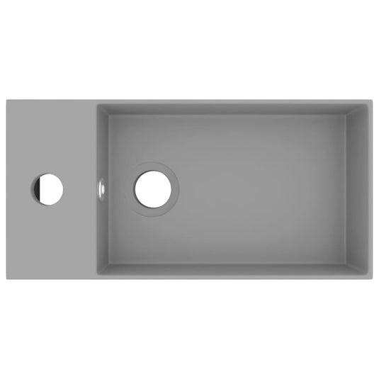 Vidaxl wastafel met overloop keramiek lichtgrijs
