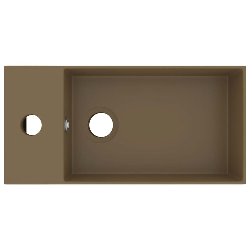 Load image into Gallery viewer, Vidaxl wastafel met overloop keramiek matcrème
