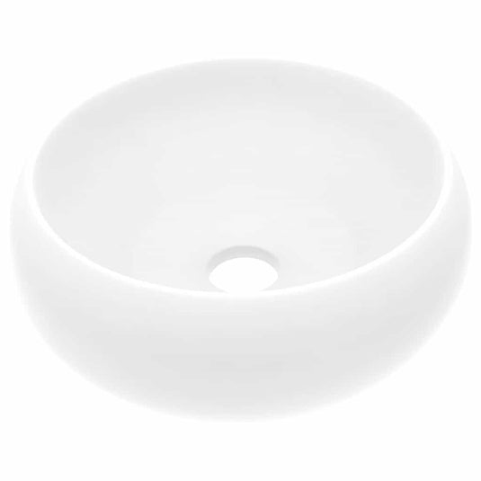 Vidaxl wastafel rond 40x15 cm keramiek matwit