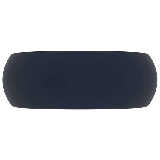 Vidaxl wastafel rond 40x15 cm keramiek mat donkerblauw