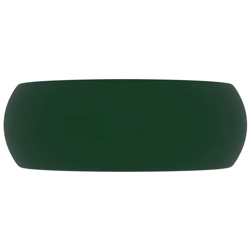 Load image into Gallery viewer, Vidaxl wastafel rond 40x15 cm keramiek mat donkergroen
