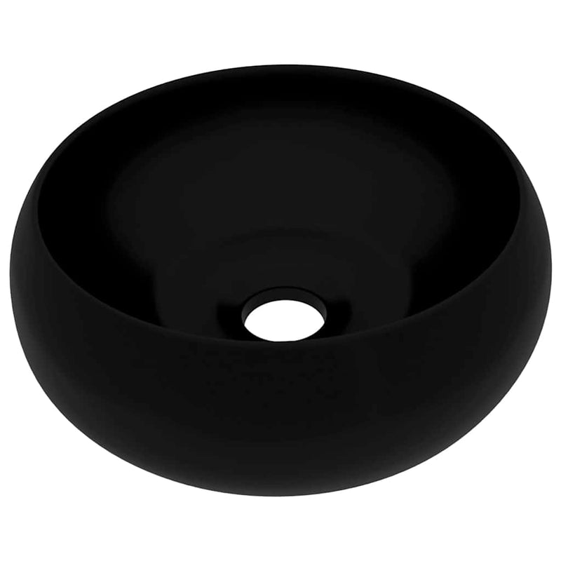 Load image into Gallery viewer, Vidaxl wastafel rond 40x15 cm keramiek matzwart

