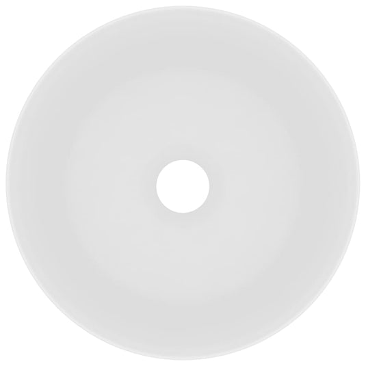 Vidaxl wastafel rond 40x15 cm keramiek matwit