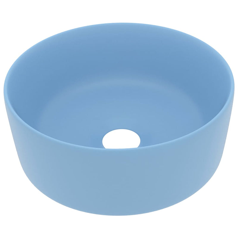 Load image into Gallery viewer, Vidaxl wastafel rond 40x15 cm keramiek mat lichtblauw
