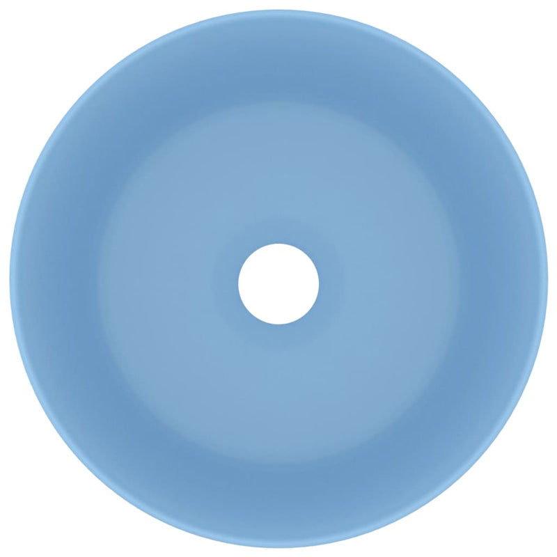Load image into Gallery viewer, Vidaxl wastafel rond 40x15 cm keramiek mat lichtblauw
