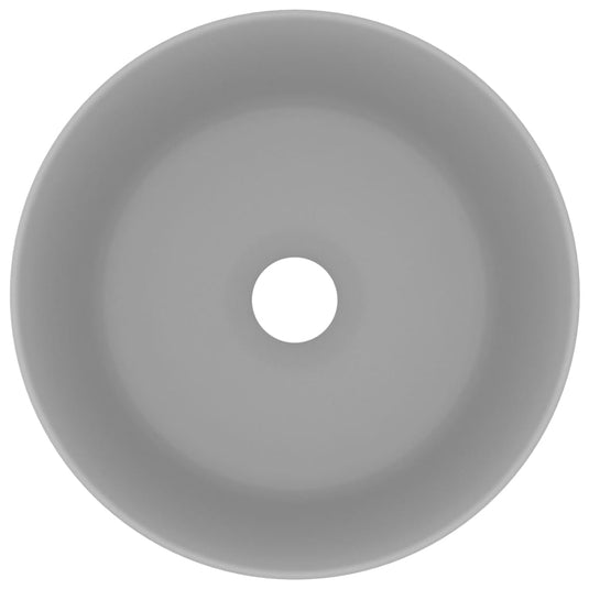 Vidaxl wastafel rond 40x15 cm keramiek mat lichtgrijs