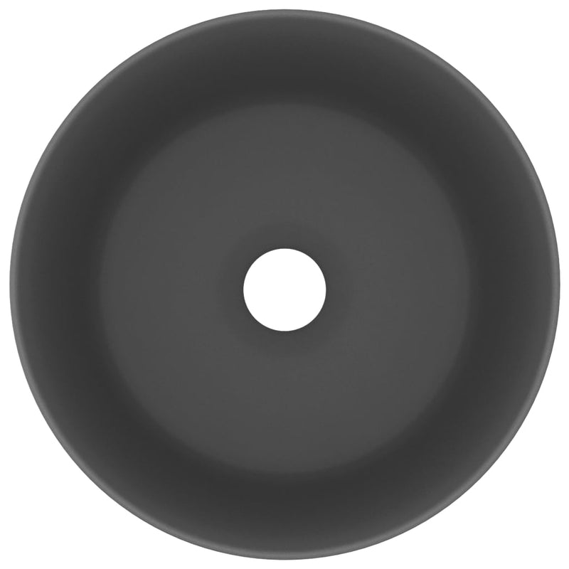 Load image into Gallery viewer, Vidaxl wastafel rond 40x15 cm keramiek mat donkergrijs
