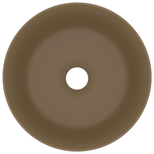 Vidaxl wastafel rond 40x15 cm keramiek matcrème
