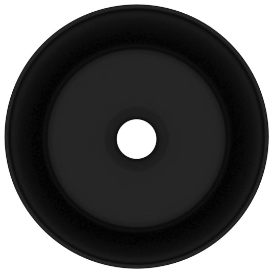 Vidaxl wastafel rond 40x15 cm keramiek matzwart