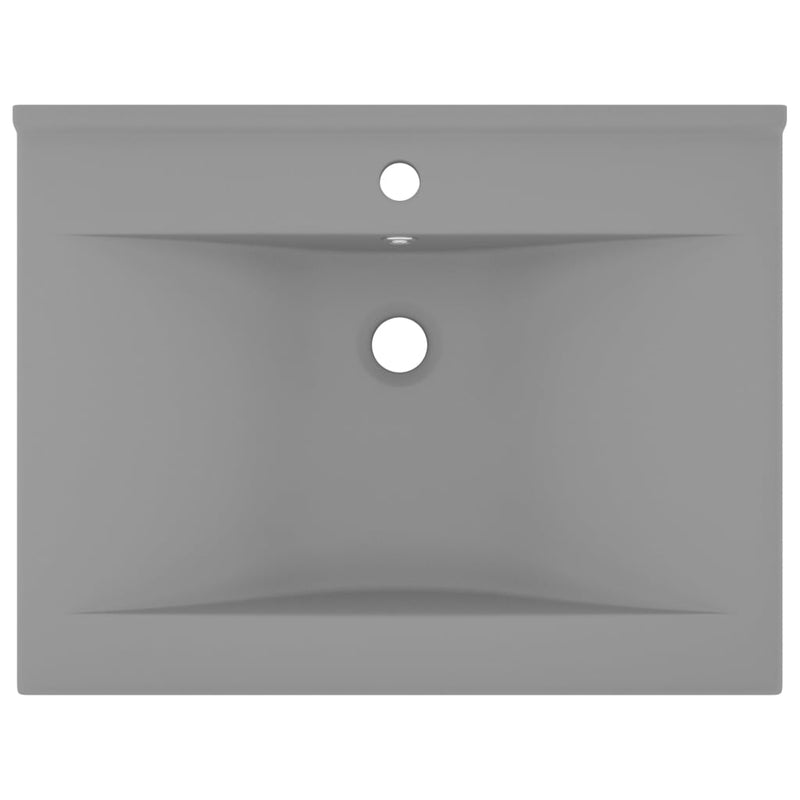 Load image into Gallery viewer, Vidaxl wastafel met kraangat 60x46 cm keramiek mat lichtgrijs
