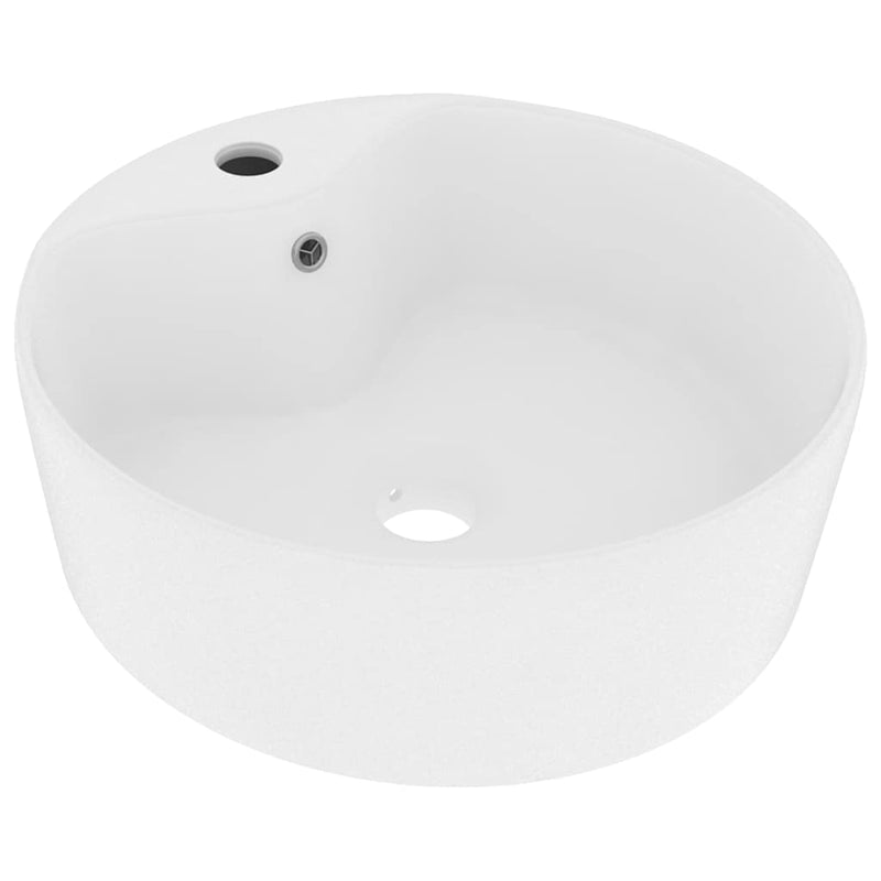 Chargez l'image dans la visionneuse de la galerie, Vidaxl wastafel met overloop 36x13 cm keramiek matwit
