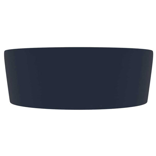 Vidaxl wastafel met overloop 36x13 cm keramiek mat donkerblauw