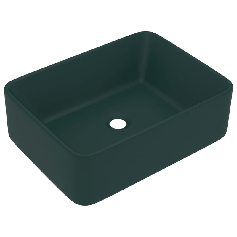 Load image into Gallery viewer, Vidaxl wastafel 41x30x12 cm keramiek mat donkergroen
