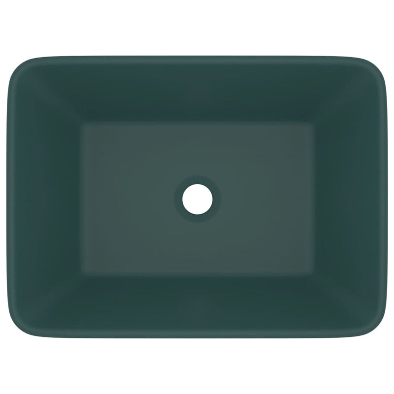 Load image into Gallery viewer, Vidaxl wastafel 41x30x12 cm keramiek mat donkergroen
