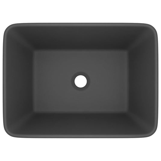 Vidaxl wastafel 41x30x12 cm keramiek mat donkergrijs