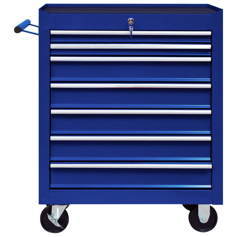 Load image into Gallery viewer, VidaXL Gereedschapswagen met 7 lades blauw
