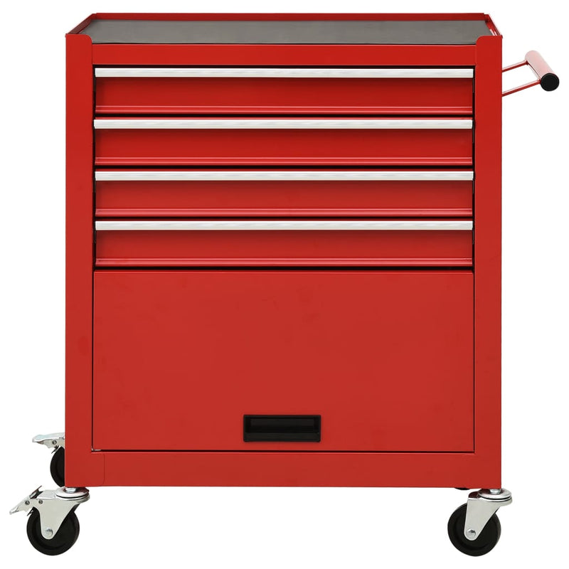 Load image into Gallery viewer, VidaXL Gereedschapswagen met 4 lades staal rood

