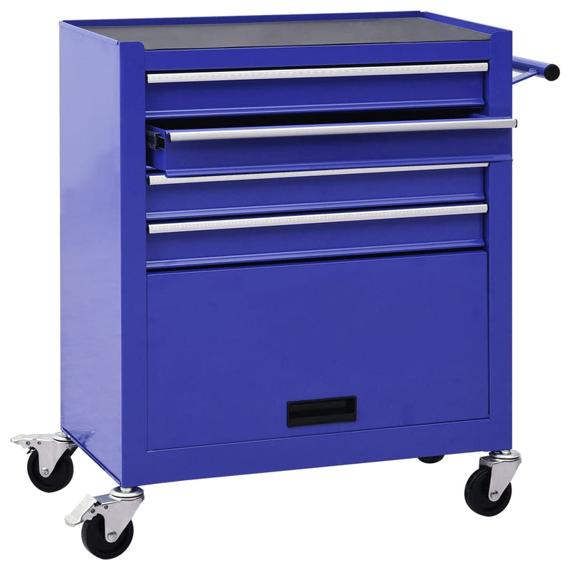 Load image into Gallery viewer, Vidaxl gereedschapswagen met 4 lades staal blauw
