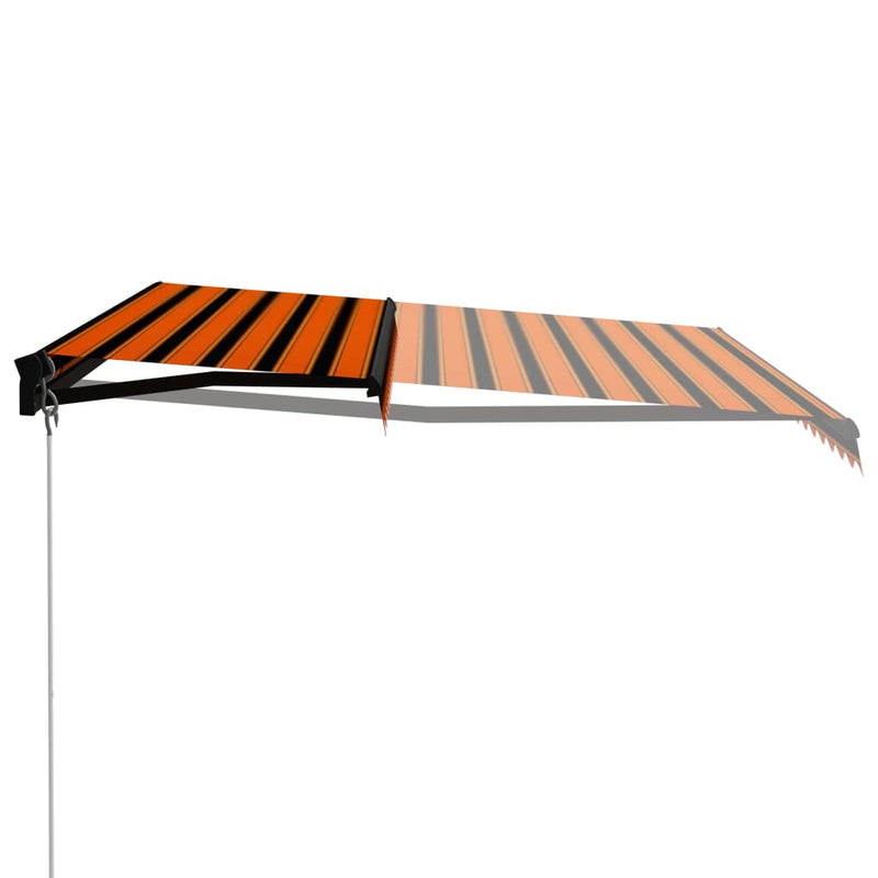 Load image into Gallery viewer, VidaXL Luifel handmatig uittrekbaar 400x300 cm oranje en bruin

