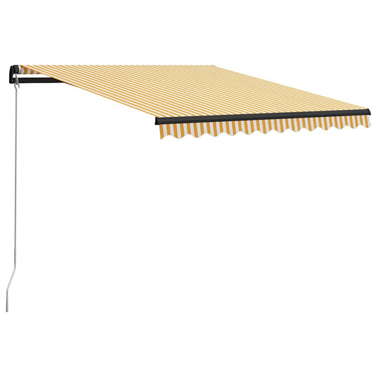 Vidaxl luifel handmatig uittrekbaar met led 300x250 cm geel en wit