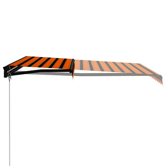 Vidaxl luifel handmatig uittrekbaar met led 350x250 cm oranje en bruin