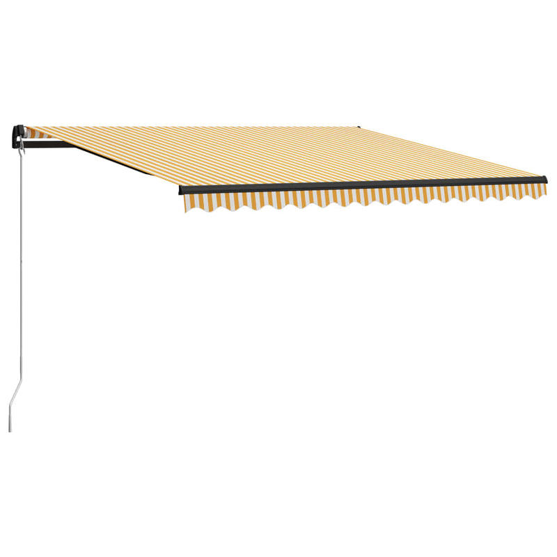 Load image into Gallery viewer, VidaXL Luifel handmatig uittrekbaar met LED 400x300 cm geel en wit
