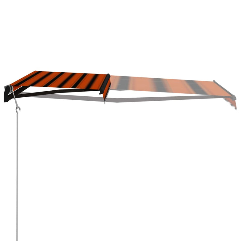 Load image into Gallery viewer, VidaXL Luifel uittrekbaar met windsensor LED 400x300 cm oranje bruin
