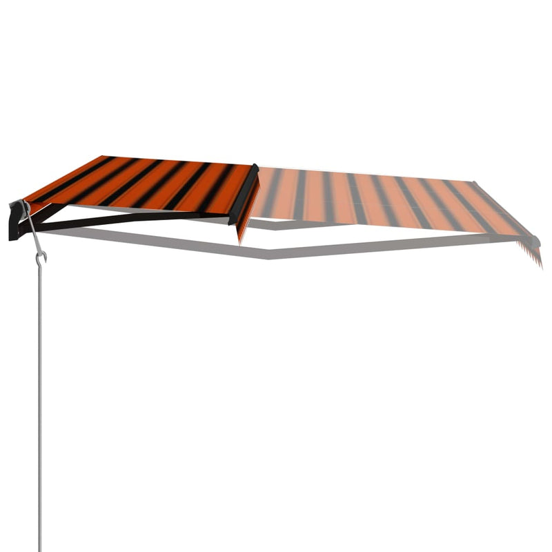 Load image into Gallery viewer, VidaXL Luifel uittrekbaar met windsensor LED 600x300 cm oranje bruin
