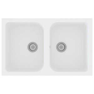 Vidaxl keukenwasbak wit 76 x 48 x 30 cm kwarts en hars