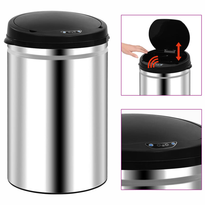 Load image into Gallery viewer, Vidaxl prullenbak met automatische sensor 30 l roestvrij staal
