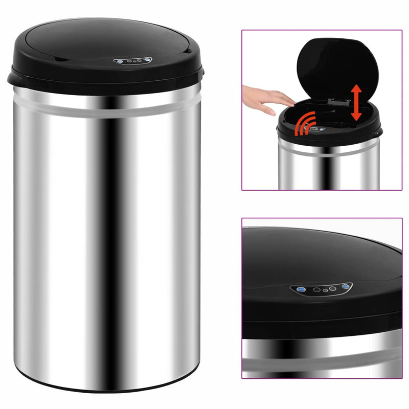 Load image into Gallery viewer, Vidaxl prullenbak met automatische sensor 40 l roestvrij staal
