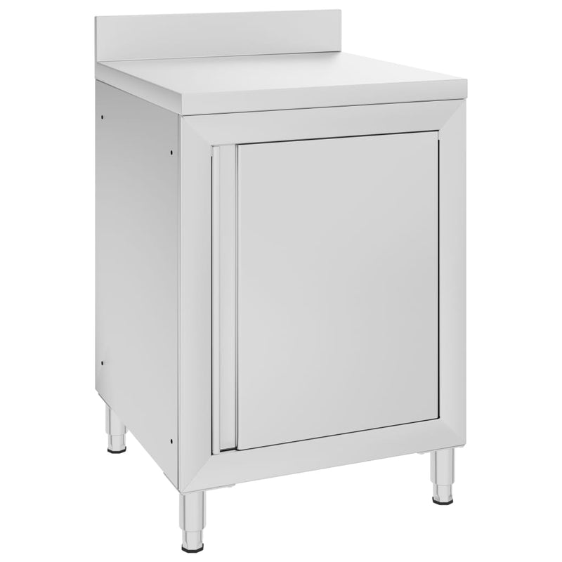 Load image into Gallery viewer, Vidaxl werktafel met kast commercieel 60x60x96 cm roestvrij staal
