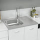 Vidaxl gootsteen met afvoerset 800x600x155 mm roestvrij staal zilver
