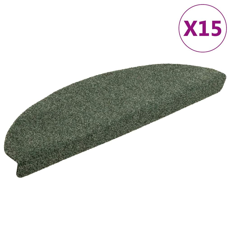 Load image into Gallery viewer, Vidaxl trapmatten zelfklevend 15 stuks 65x21x4 cm groen halfrond groot
