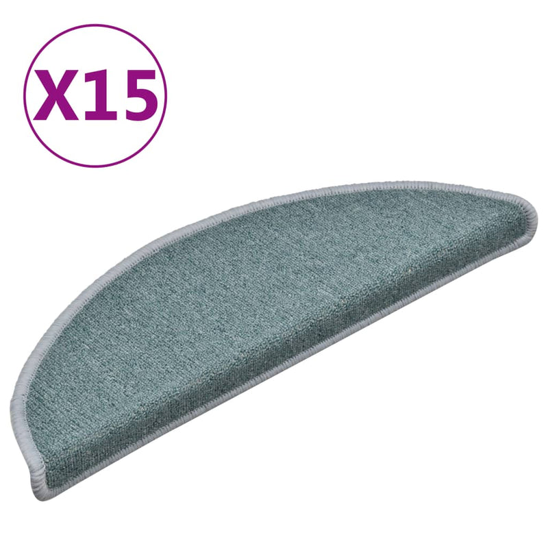Load image into Gallery viewer, Vidaxl trapmatten 15 st 56x17x3 cm zeeblauw halfrond
