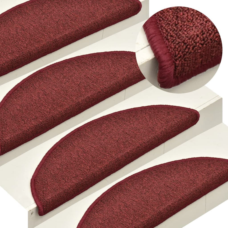 Load image into Gallery viewer, Vidaxl trapmatten 15 st 56x17x3 cm bordeaux halfrond
