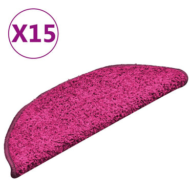 Vidaxl trapmatten 15 st 56x17x3 cm roze halfrond