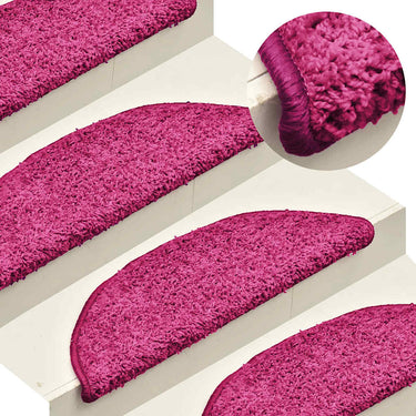 Vidaxl trapmatten 15 st 56x17x3 cm roze halfrond