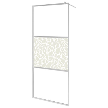 Vidaxl inloopdouchewand met stenenmotief 90x195 cm esg-glas