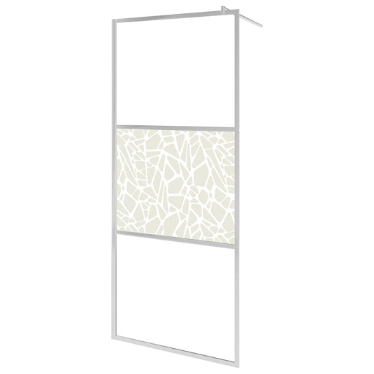 Vidaxl inloopdouchewand met stenenmotief 100x195 cm esg-glas