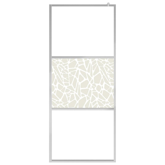 VidaXL Inloopdouchewand met stenenmotief 115x195 cm ESG-glas