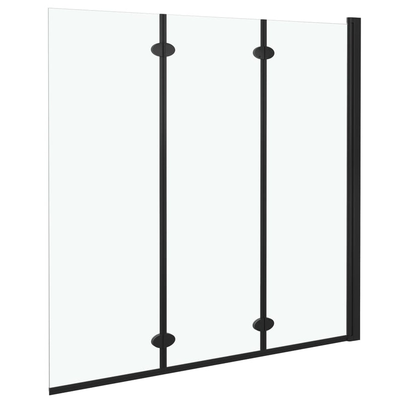 Load image into Gallery viewer, Vidaxl douchewand inklapbaar 3 panelen 130x138 cm esg zwart
