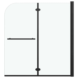 Vidaxl douchewand inklapbaar 2 panelen 120x140 cm esg zwart