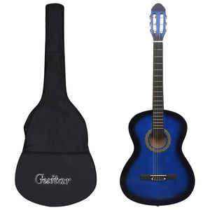 Vidaxl gitaar klassiek beginner met tas 4 4 39 blauw
