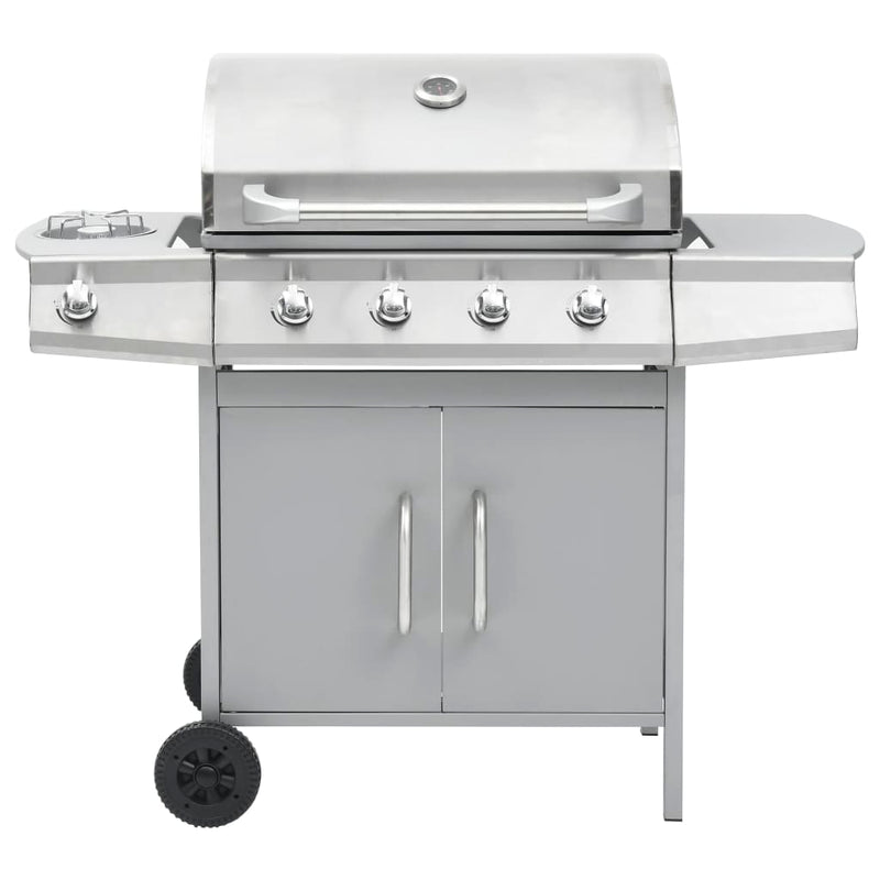 Load image into Gallery viewer, Vidaxl gasbarbecue 4+1 kookzone roestvrij staal zilverkleurig

