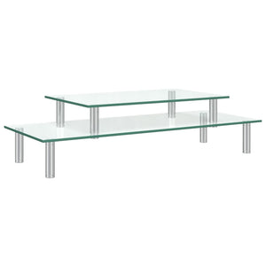 Vidaxl monitorstandaard 2-laags transparant glas
