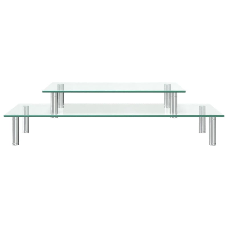 Cargue la imagen en el visor de la galería, Vidaxl monitorstandaard 2-laags transparant glas
